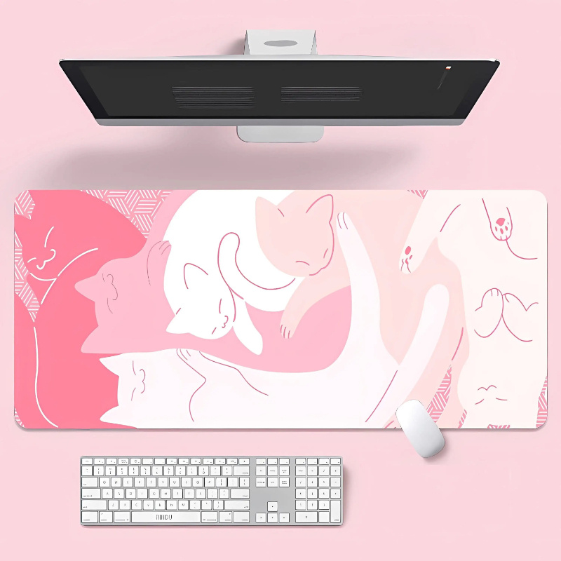 Gaming Accessories Very - Kawaii Pembe Kedi Büyük Mouse Pad,