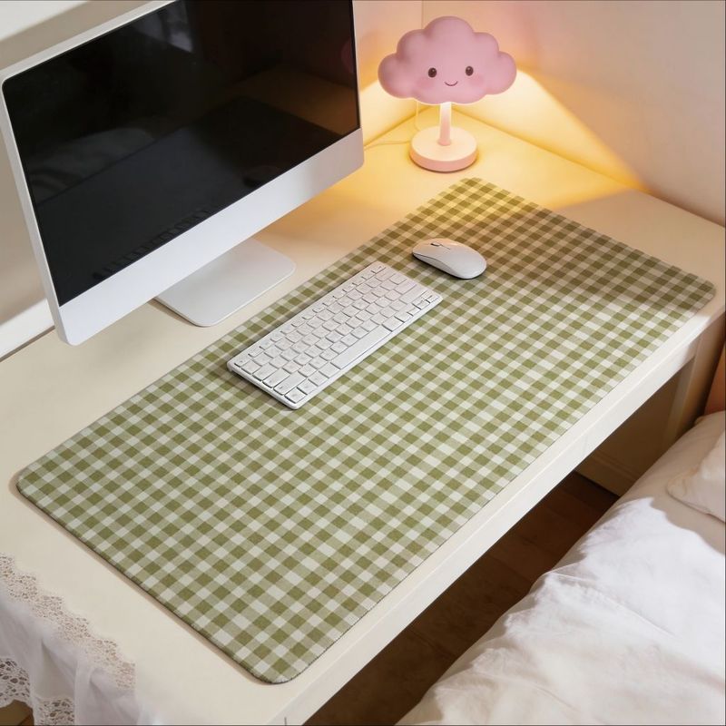 Gaming Accessories Officeworks - Zeytin Yeşili Kareli Tasarım Mouse Pad