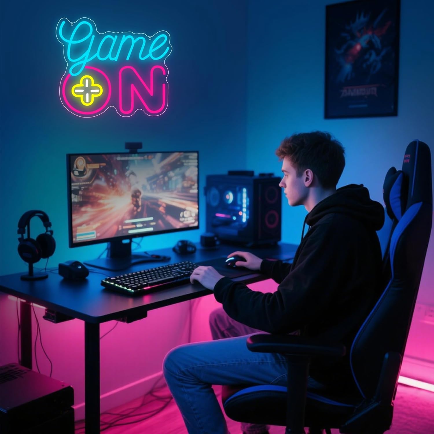 Neon Işıklı Oyun LED Neon Tabe - Gaming Accessories For Kids Room incelemesi ve fiyatı
