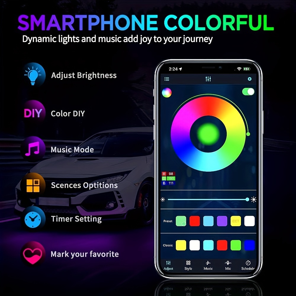 RGB Esnek Araba Underglow ışık - Rgb Hub Sync incelemesi ve fiyatı